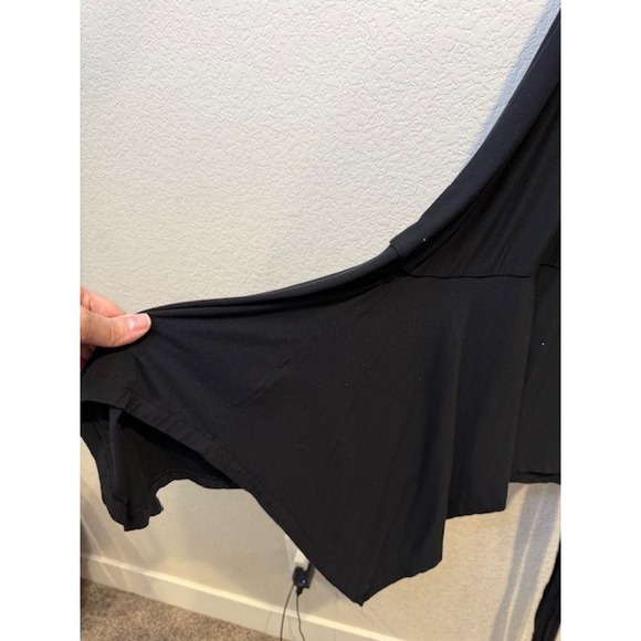 Athleta Black Asymmetrical Hem Wrap Beach Coverup Tank Dress Sz XL 2167 - Picture 8 of 11